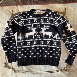 Woolrich Black and White Reindeer Sweater